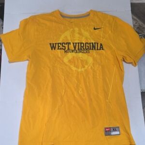 Mens Size XL Nike West Virginia Mountaineers Football Yellow Tshirt
